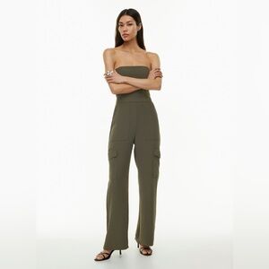 Wilfred by Aritzia Cordial Cargo Jumpsuit in Dark Olive